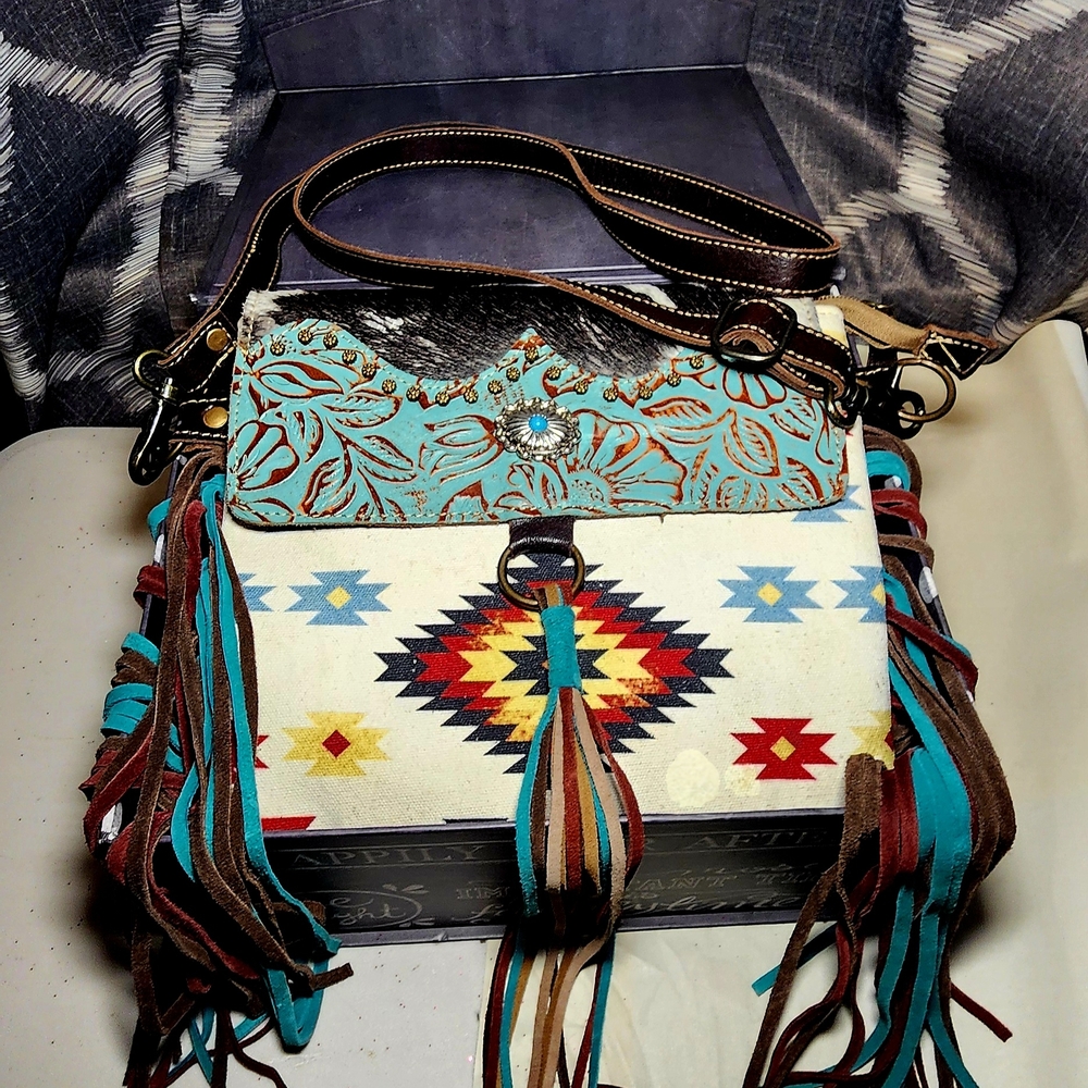 Western/Aztec Fringe Crossbody Bag